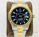 VR Factory Rolex Sky-Dweller 42mm Cal.9001 Watch - Two Tone Diamond Strap